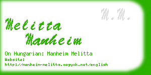 melitta manheim business card